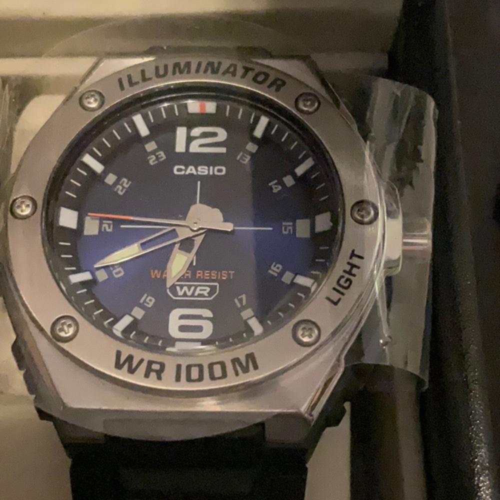 Casio MWA100H-2AV, Analog Watch, Black Resin Band, Illuminator, 100 Meter WR